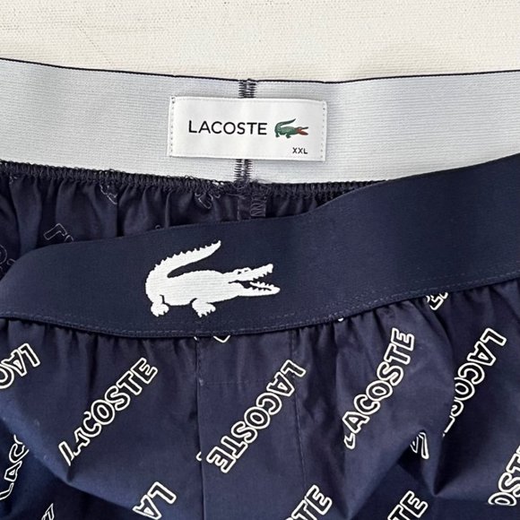 Lacoste Boxer Shorts Underwear All Over Print Navy White - Picture 3 of 4